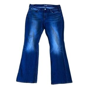Levi’s modern boot cut Jeans dark blue with white fading and whiskers